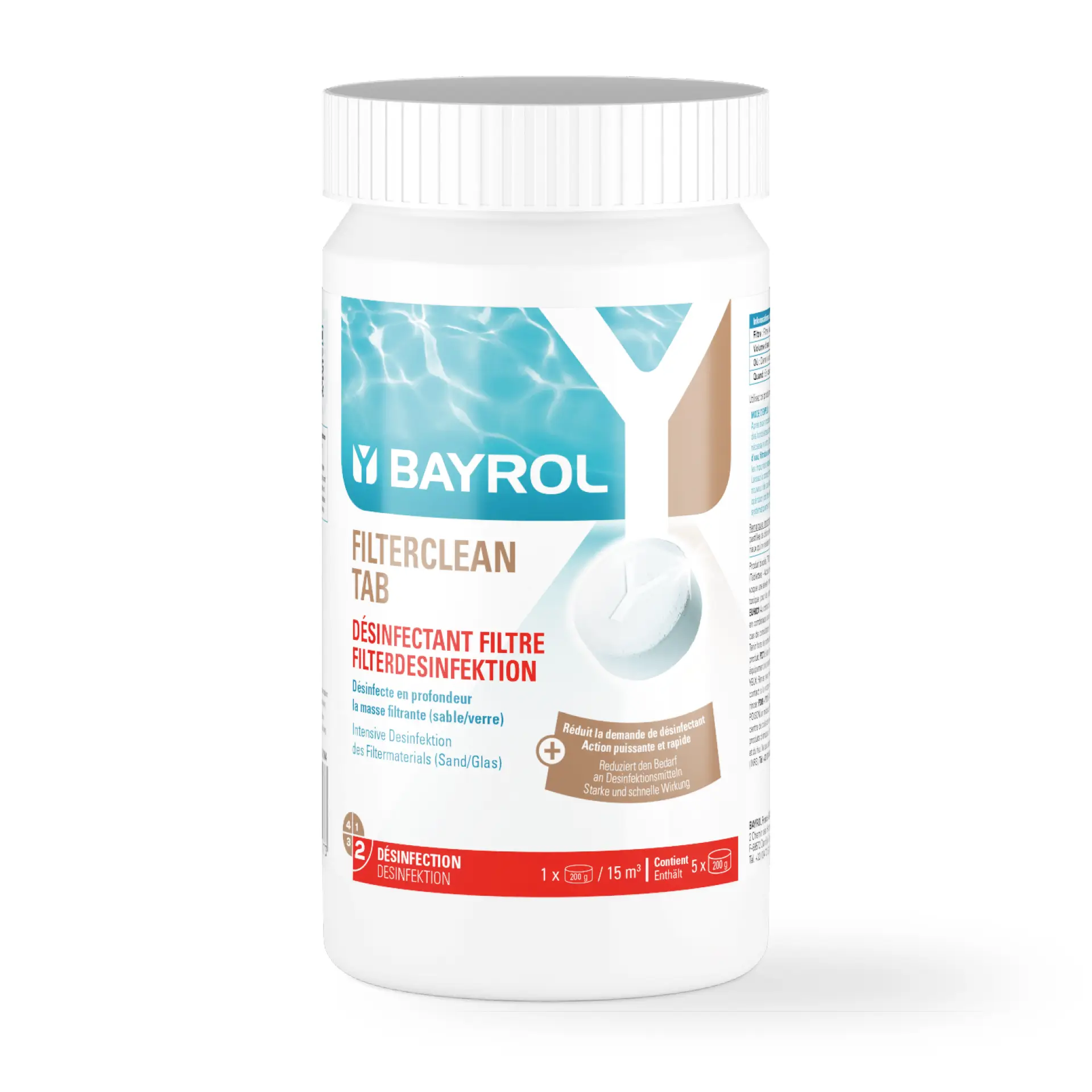BAYROL Filterclean Tab Filterreinigung / Desinfektion von Sandfiltern - 1 kg Dose