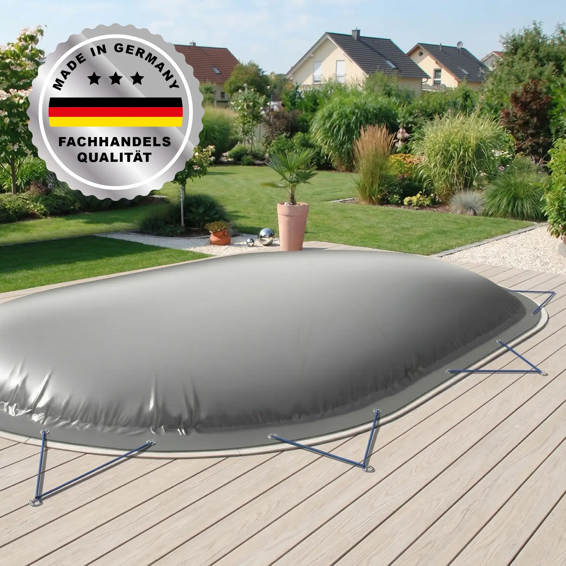 AirDeluxe Aufblasbare Poolplane OVAL - Poolabdeckung -  6,00 x 3,20 m