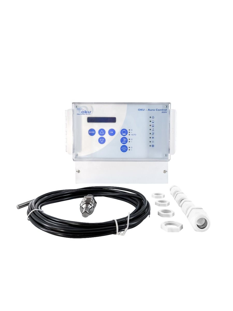 OKU AuraControl 400 V – digitale Poolsteuerung für Filterpumpe, Heizung und Solar