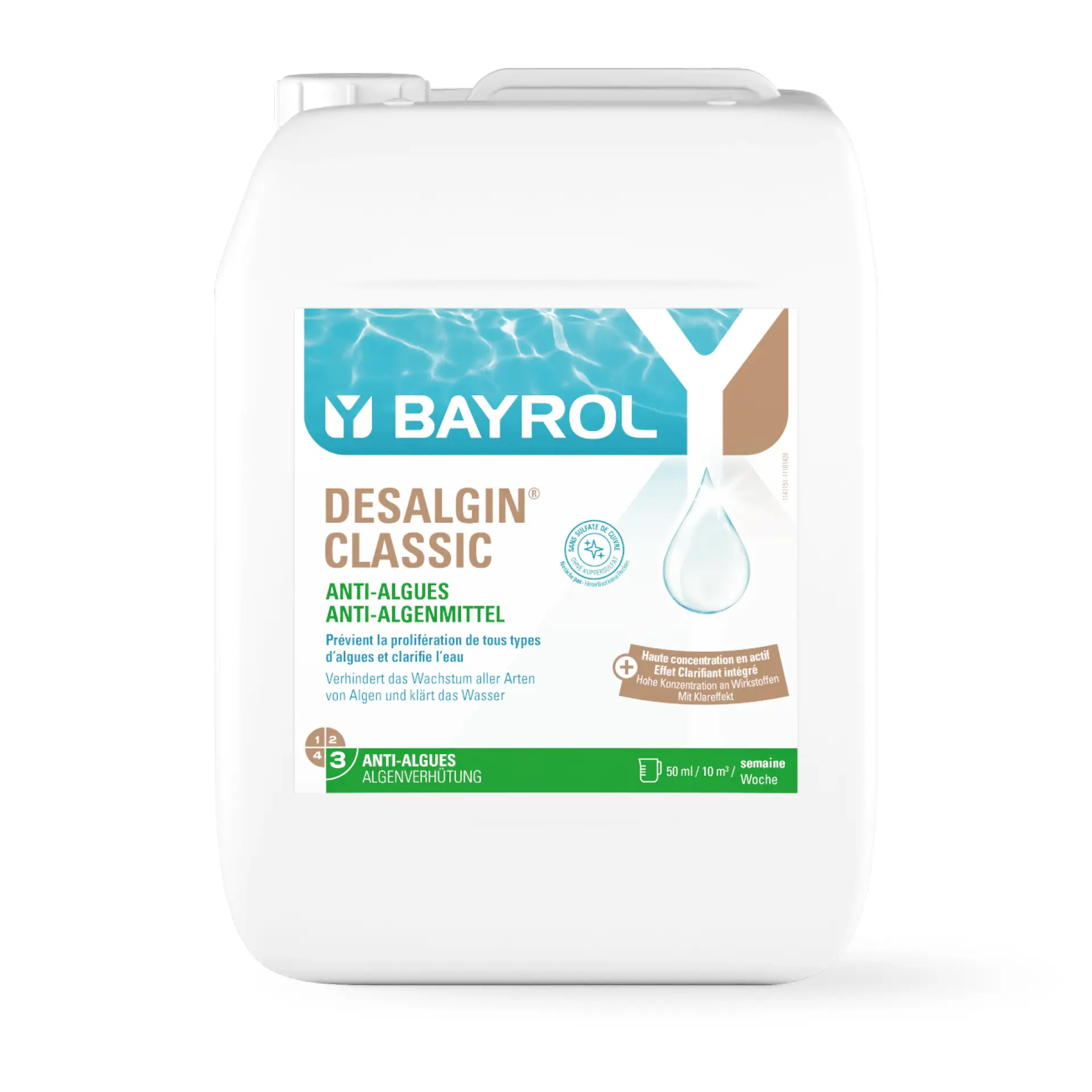 BAYROL Desalgin CLASSIC Antialgen-Konzentrat mit Klareffekt - 10 Liter Kanister