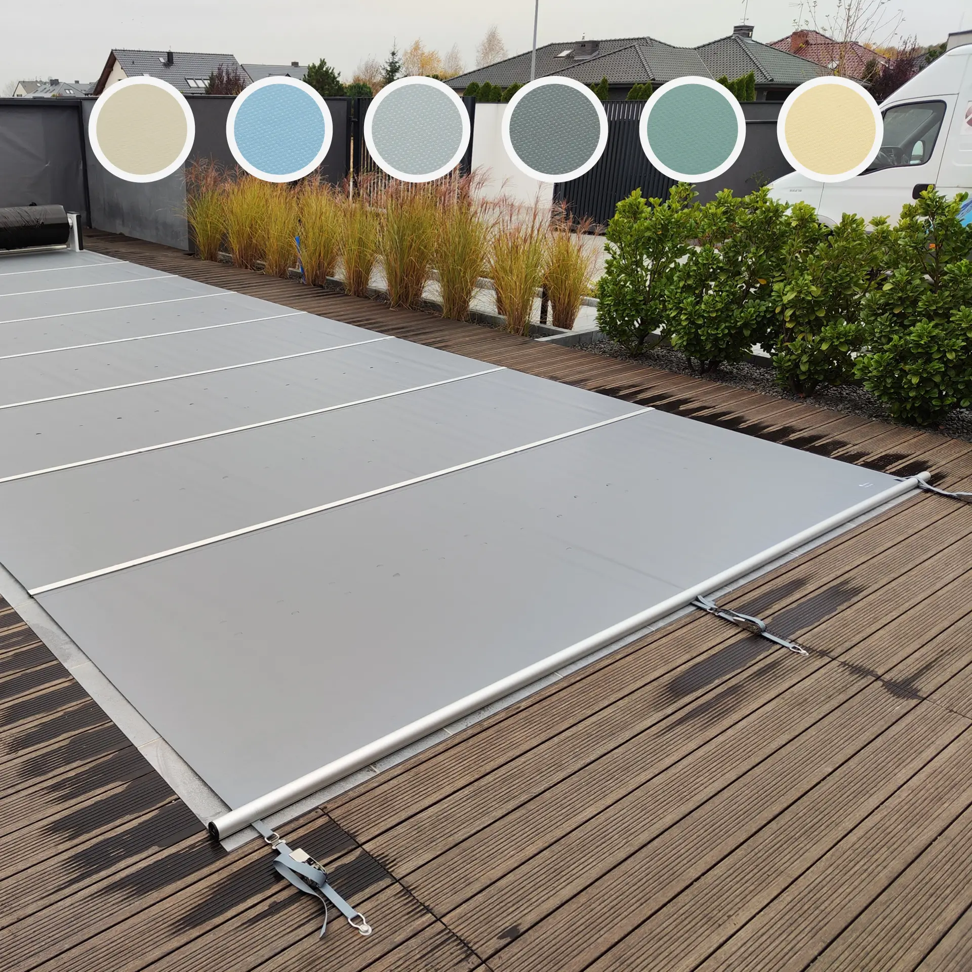 Liderpool FLAT-SECTION Sicherheitsabdeckung Rollschutz Stangenabdeckung - 580g/m² - ab 99.- € pro m²