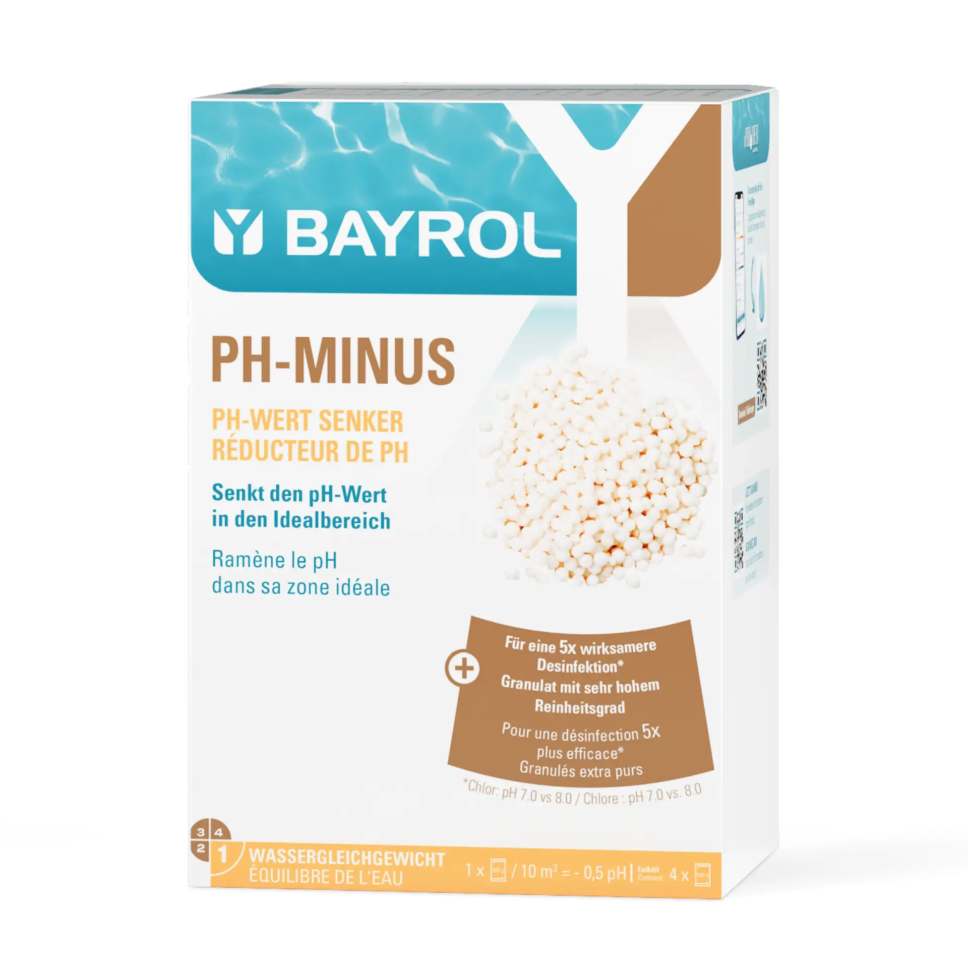 BAYROL pH-Minus Granulat - 2 kg (4 x 500 g Beutel)