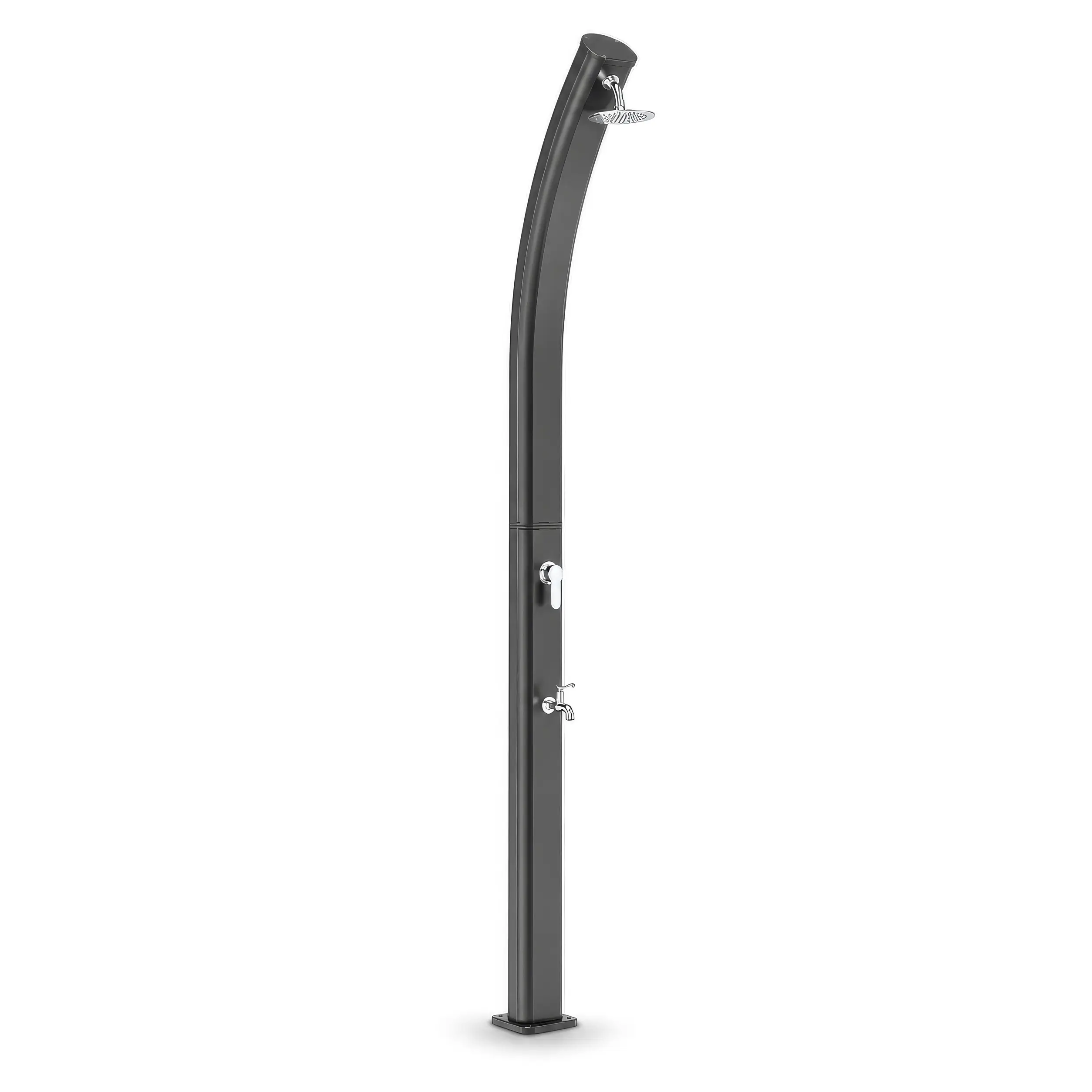OKU SOLAX CURVE Solardusche Aluminium – Gartendusche mit 25 Liter Wassertank