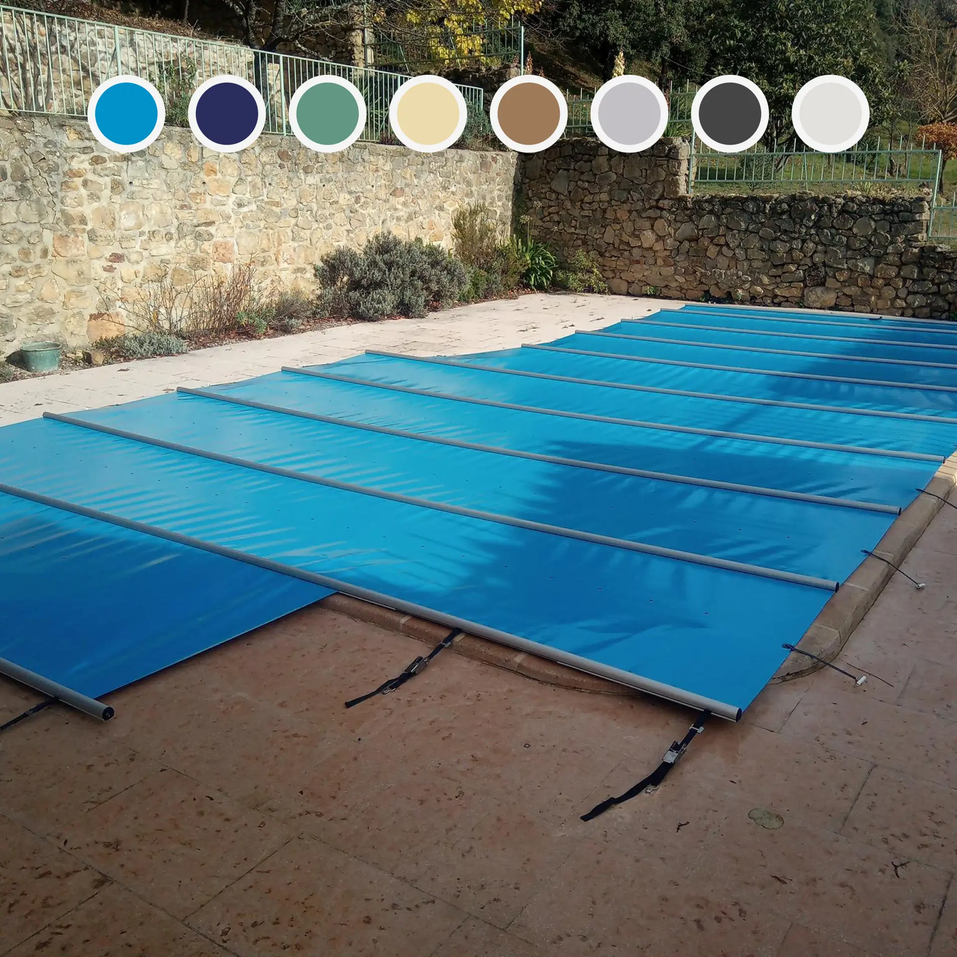 Walter Pool WaluCover EVOLE Sicherheitsabdeckung Rollschutz Stangenabdeckung - 650 g/m² - ab 85.- € pro m²