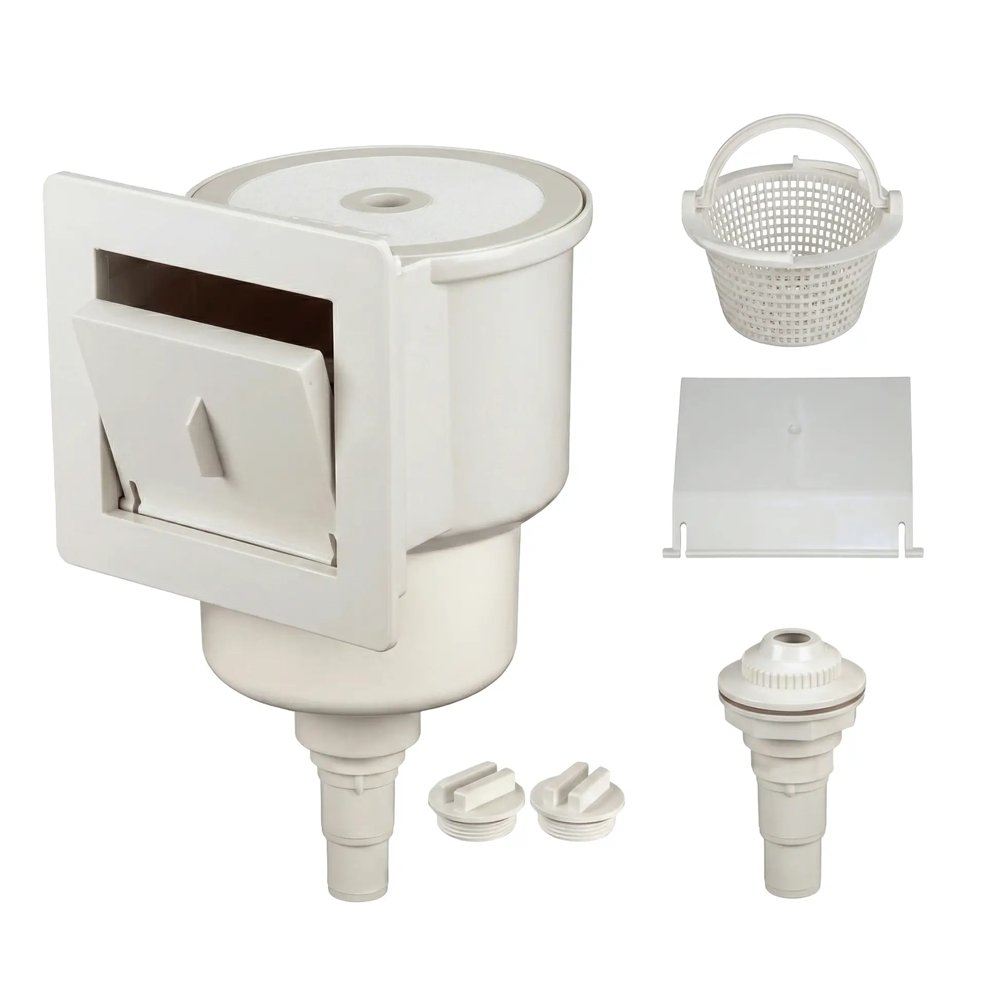 BWT Einbauskimmer-Set Weiß oder Grau Kunststoff Saugbreite 140 mm inkl. Einlaufdüse & Zubehör