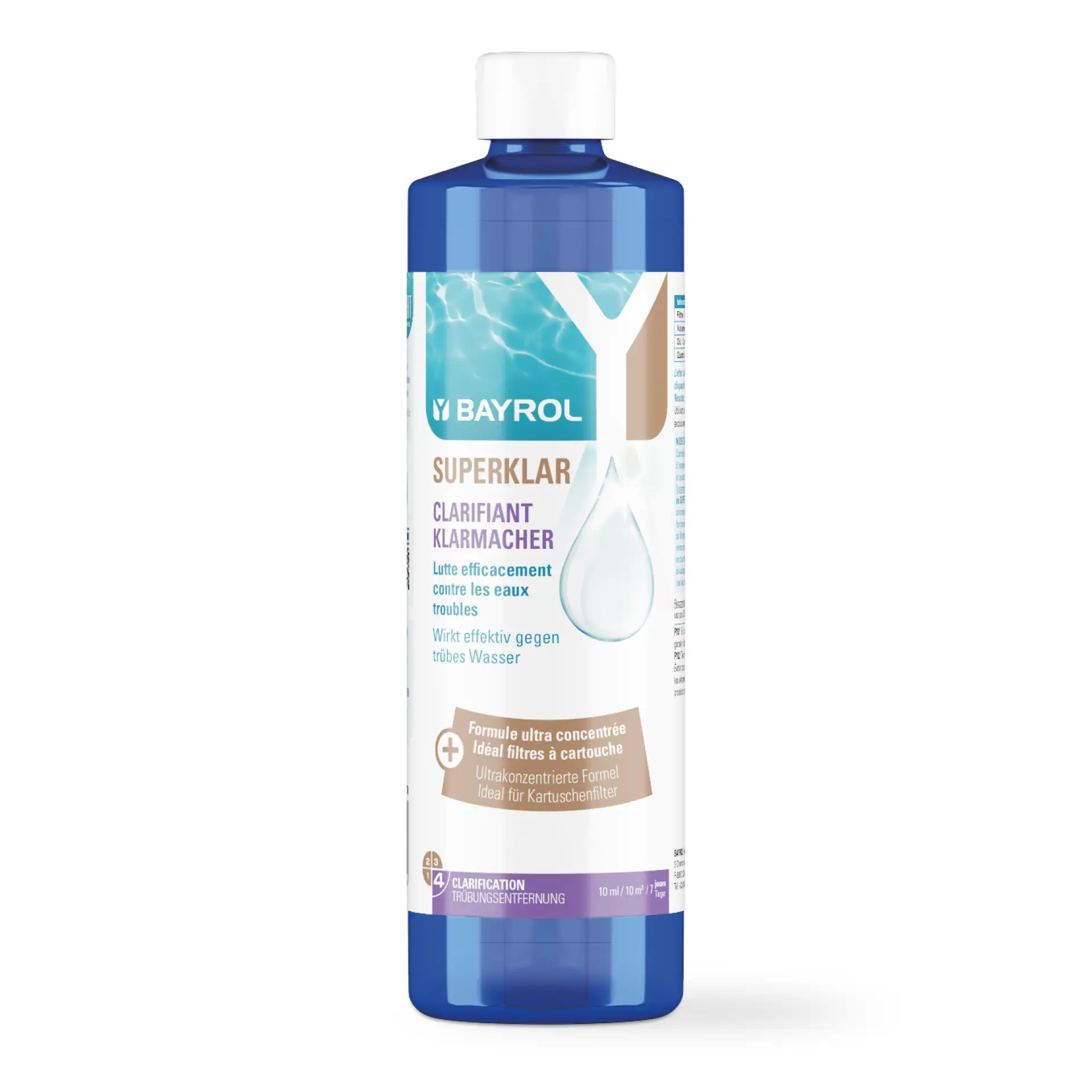 BAYROL Superklar flüssiges Konzentrat mit Klarmach-Effekt - 0,5 l Flasche