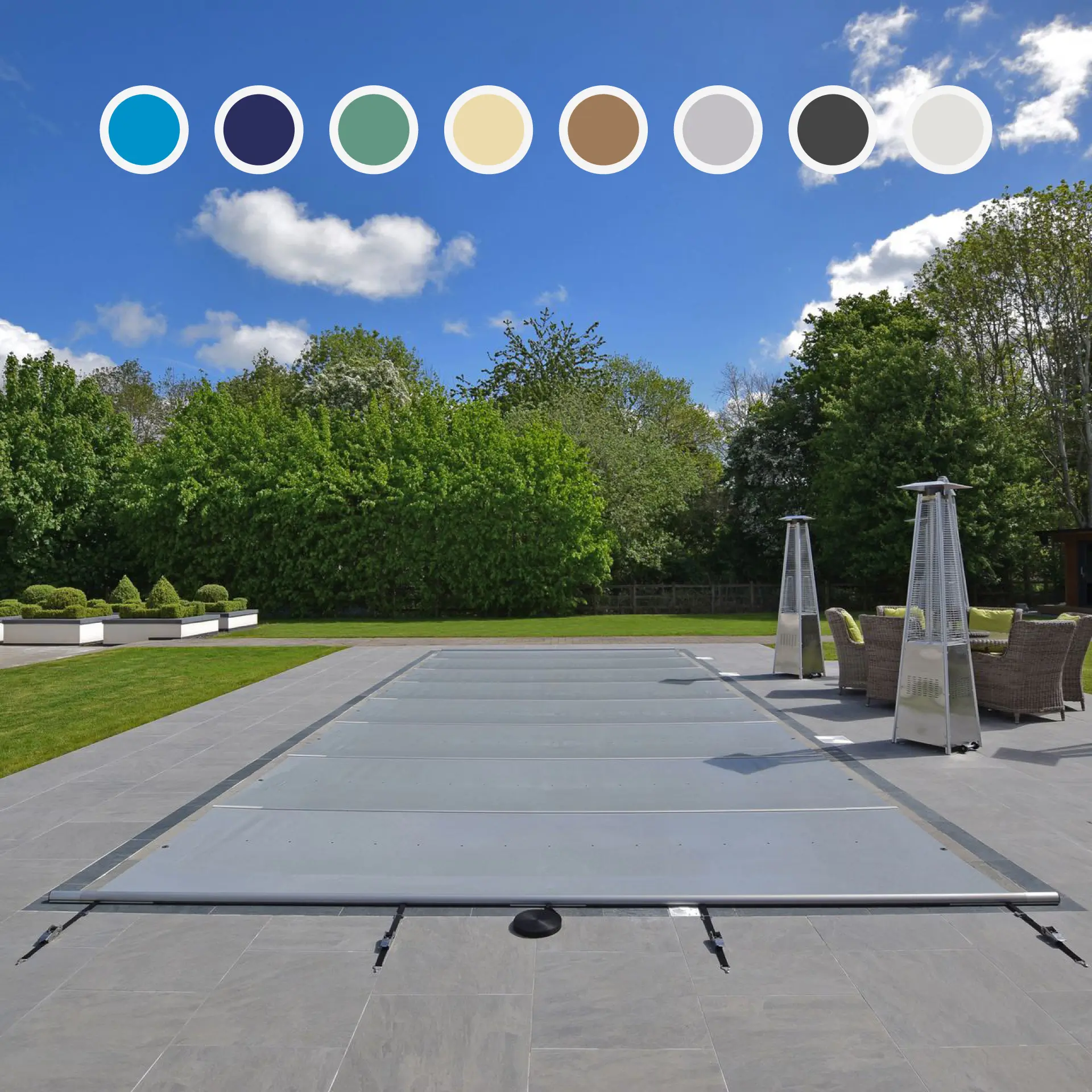 Walter Pool WaluCover INITIAL Sicherheitsabdeckung Rollschutz Stangenabdeckung - 650 g/m² - ab 72.- € pro m²