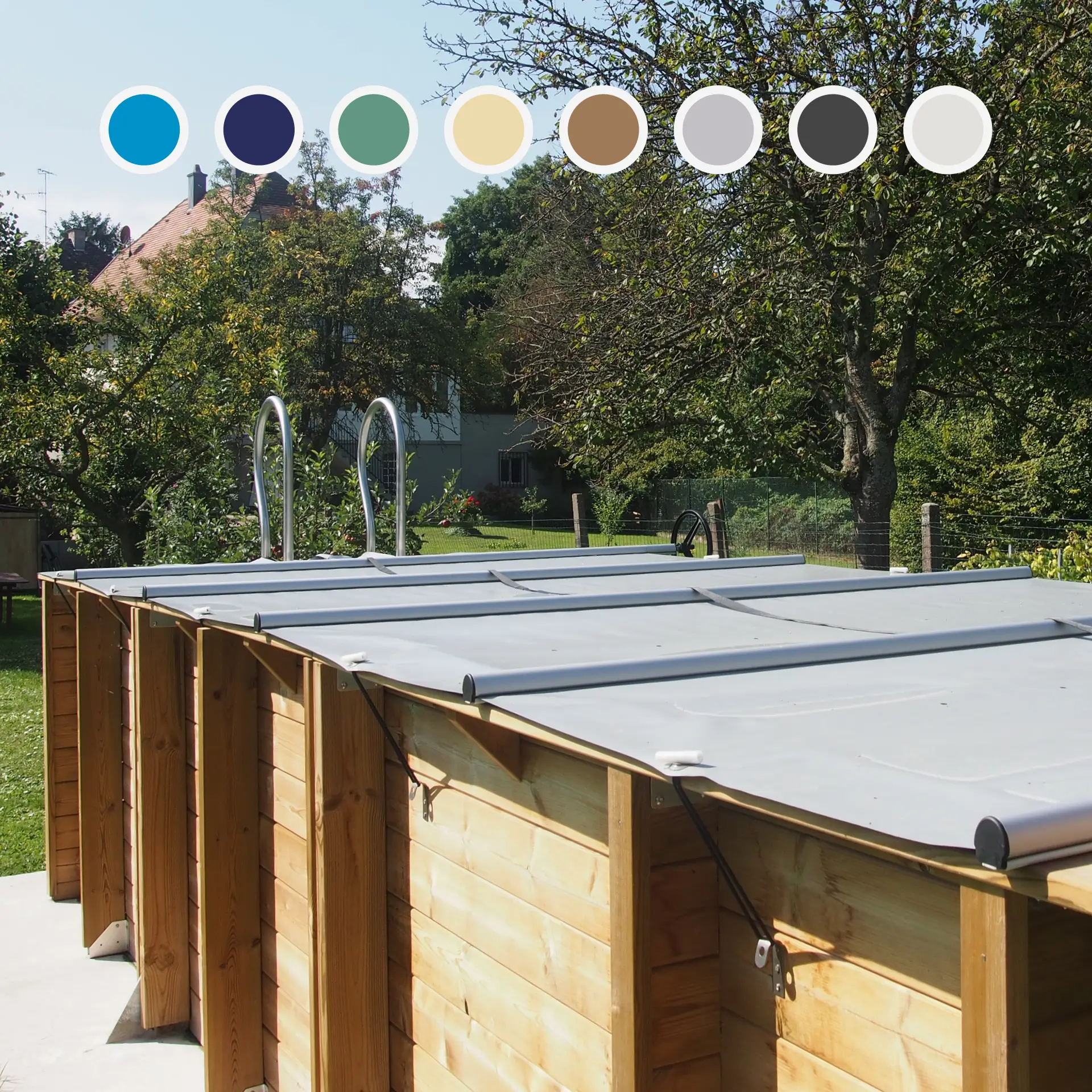 Walter Pool WaluCover WOODSTAR Sicherheitsabdeckung Rollschutz Stangenabdeckung - 650 g/m² - ab 82.- € pro m²