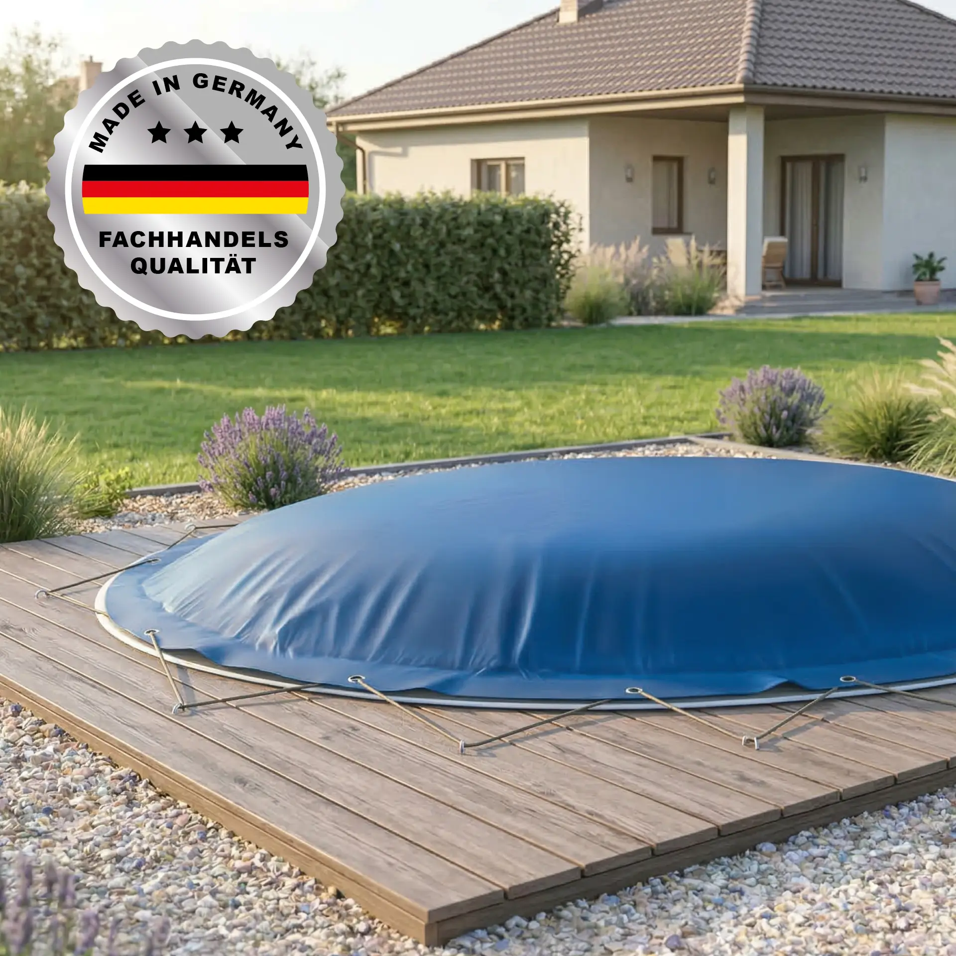 AirDeluxe Aufblasbare Poolplane RUND - Poolabdeckung