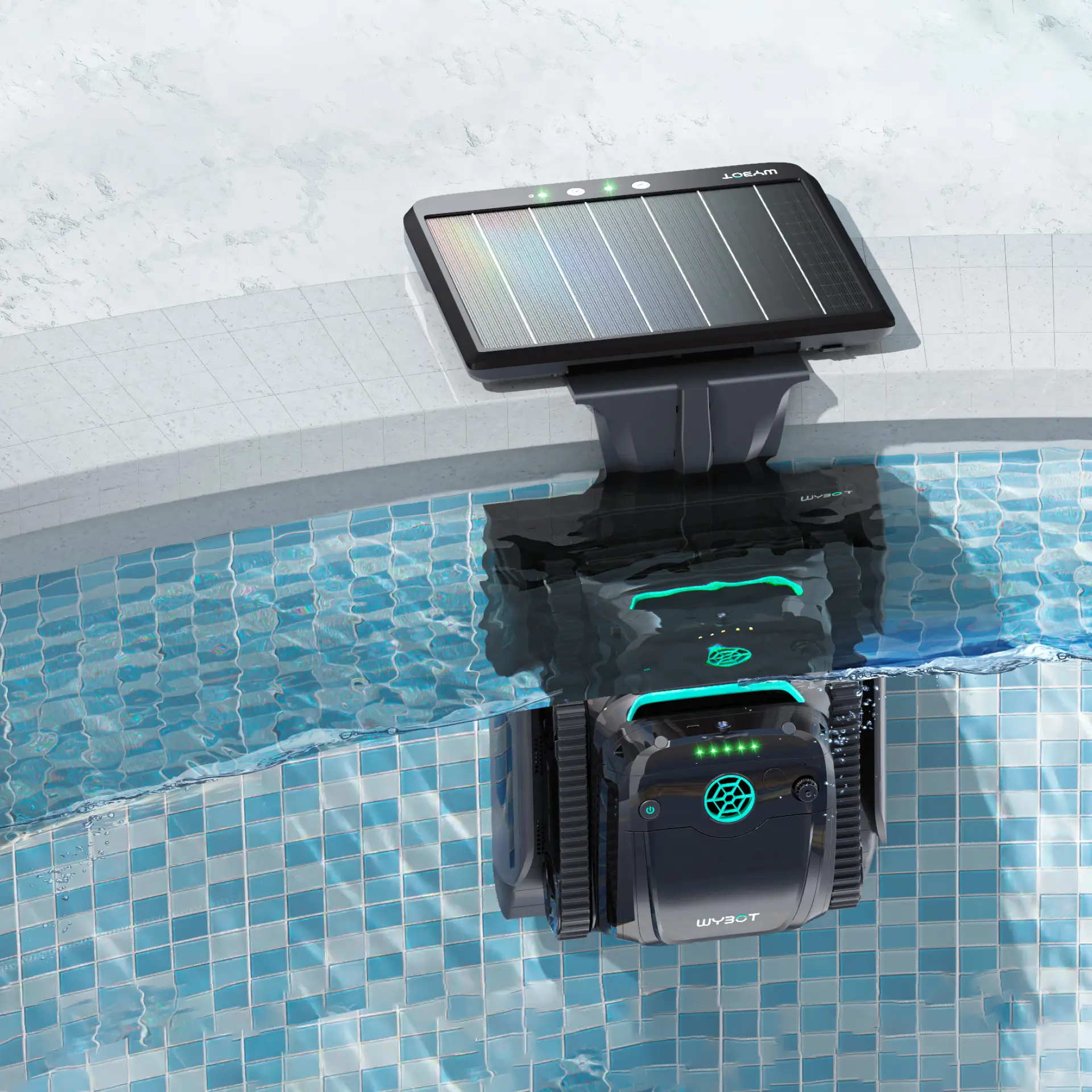 WYBOT Solar Vision S2 Poolroboter – Autonom reinigen mit Solar, KI-Kamera & Unterwasser-Ladestation